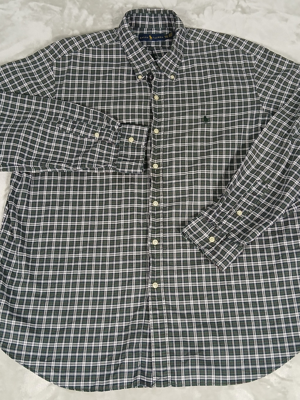 Ralph Lauren Button Up Shirt Men's XXL Long Sleeve Plaid Green 2XL Preppy - Picture 2 of 10